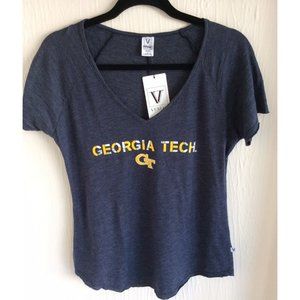 NWT Georgia Tech, Venley Tee Shirt, Size S, Vee Neck